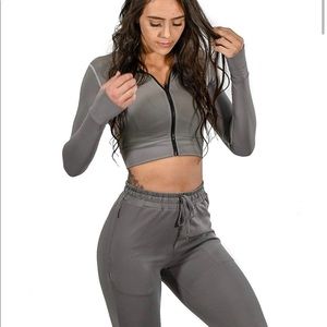 Til You Collapse zip up cropped jacket. Size XS.